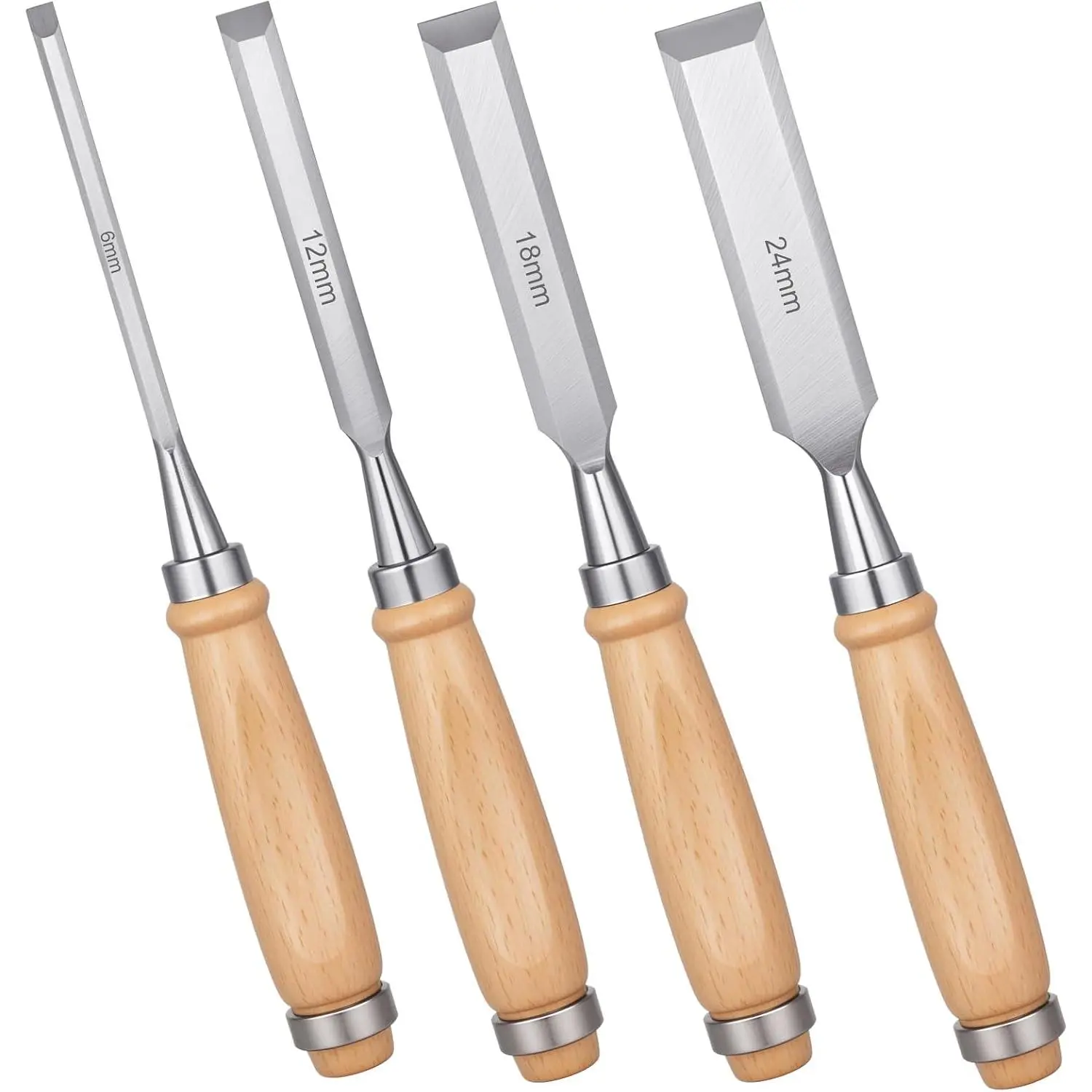 4 count  Chisel, Professional  Woodworking Tools Set, Bevel  Chisel Set