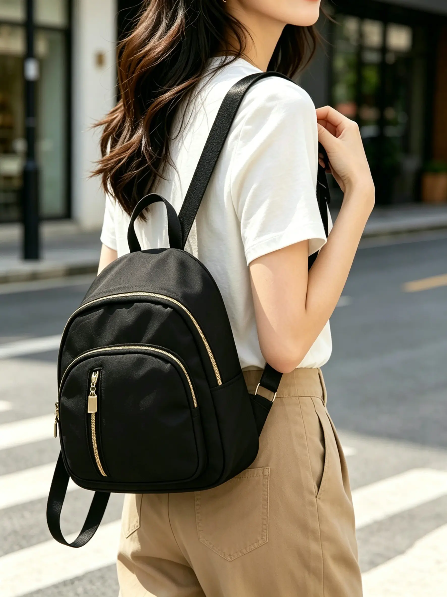 Mini Backpack for Men and Women, Multifunction Backpack, Waterproof Small Bag, Large Capacity, Adjustable Straps, Multi-Compartment, Nylon Material, Fashionable Design