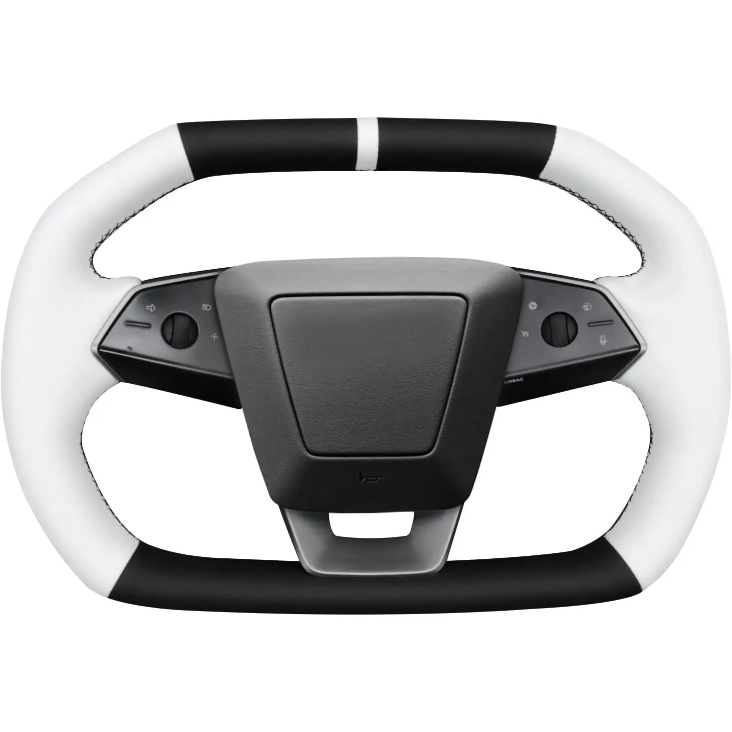 5：White&Black PU Leather&Black Thread