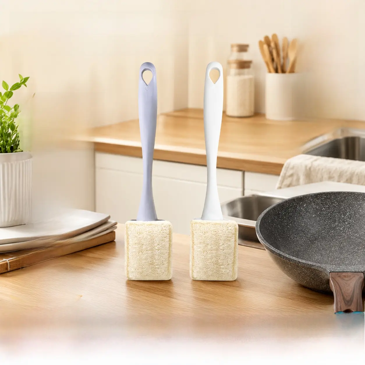 Home Kitchen Cleaning Supplies: Gourd Scrub Sponges & Scouring Pads, Dishcloths