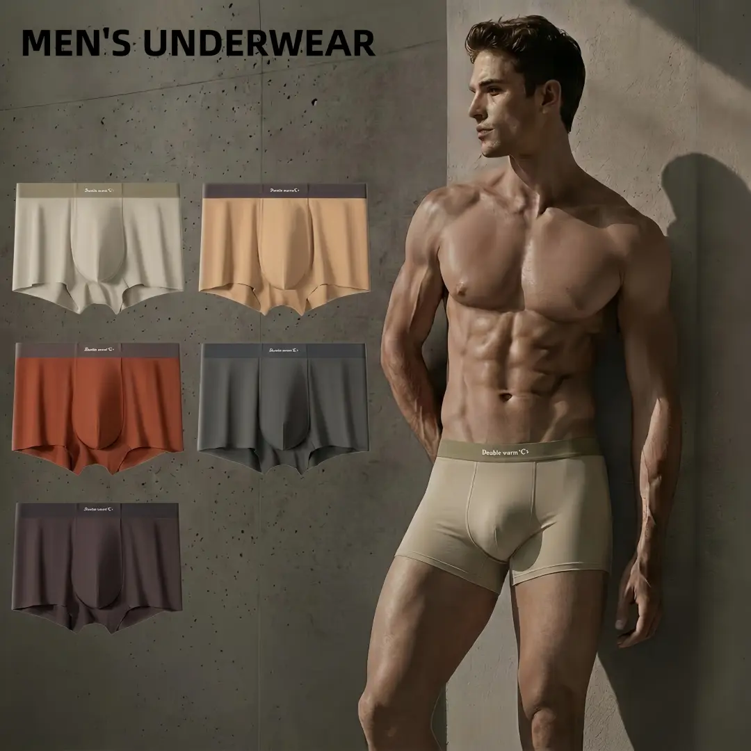 Men's Boxer Shorts 5-Pack Modal Cotton Breathable High Stretch Mid-Rise Solid Color Seamless Dual Pouch for Sports