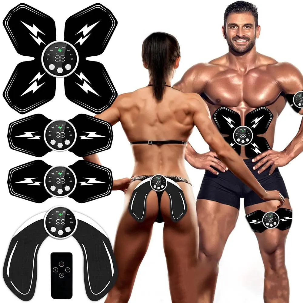 Portable Abdominal Stimulator, Smart Gym System Ab Trainer Core Trainer & Butt Massager, Multi-part Massage Home Gym Essential for Abdominal Arm Hip Muscle Strength Training