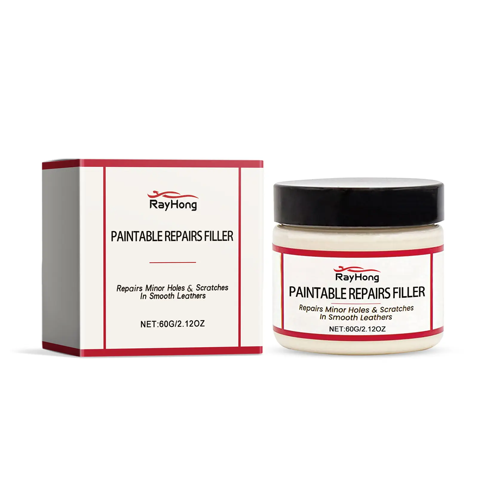 Leather repair paste - for filling scratches on car seats and repairing damaged leather on sofas and chairs