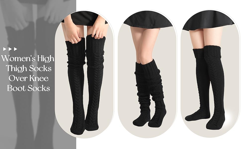 Thigh High Socks - Over Knee High Socks for Women Warm Valentines Day Gifts for Her Thigh High Stockings Leg Warmers Thigh High Socks - Over Knee High Socks for Women Warm Valentines Day Gifts for Her Thigh High Stockings Leg Warmers