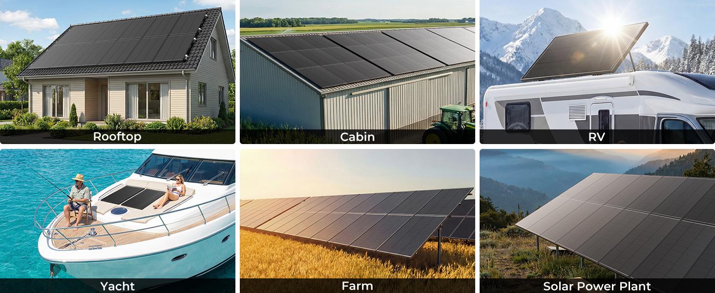 ECOBOSS 100W Solar Panel 12V N-Type 16BB 25.6% High Efficiency Lightweight Monocrystalline for Rooftop Trailer RV & Off-Grid