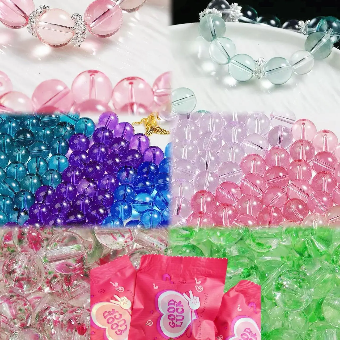 Vesta-A48-High Standard Clear Crystal Style Glass Beads 10mm