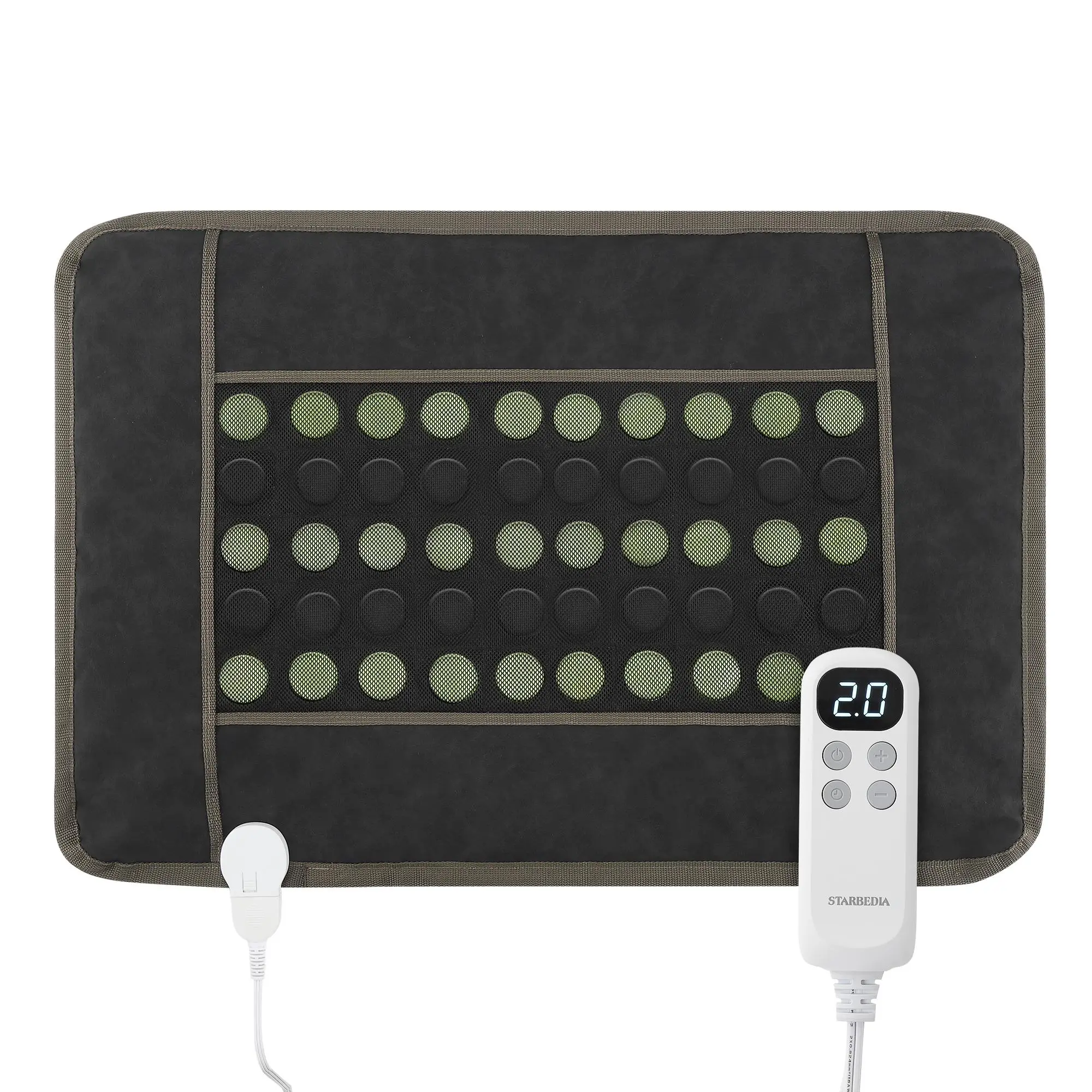 ETL Certified Far Infrared Heating Pad for Adults - 32"x21" Large Mat with 50 Tourmaline Stones, Waterproof PU Surface, Auto Shut-Off Timer, Deep Penetrating Thermal Therapy for Back, Stomach, Arms Pain Relief