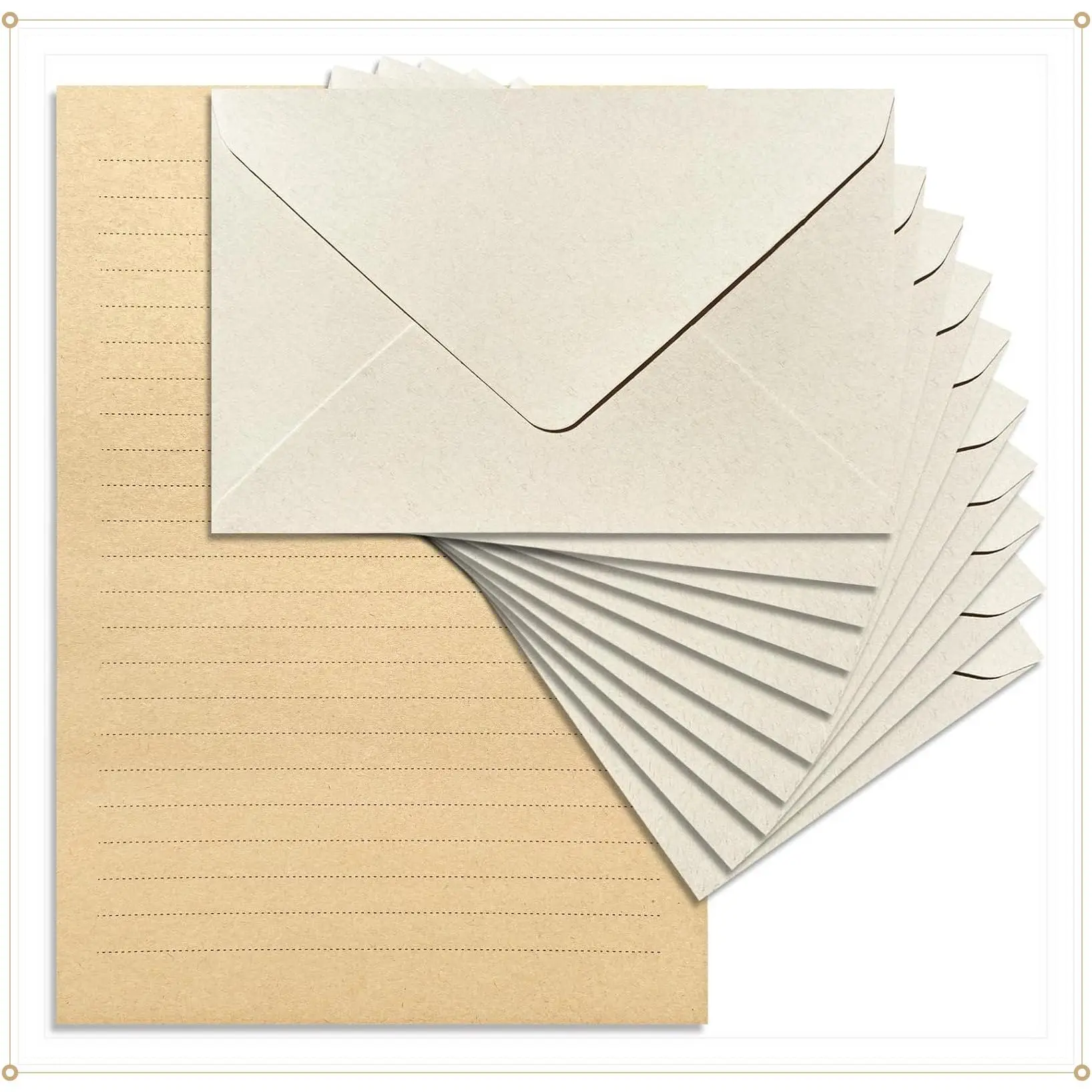 Tuhangcc Premium Velvet-Touch Unisex Elegant Stationery Kit - Ivory White Gift Set with 24 Sheets, 12 4x6 Envelopes, Unique Design for Love Letters (Sports & Outdoor Accessories Compatibility), Elegant Kit