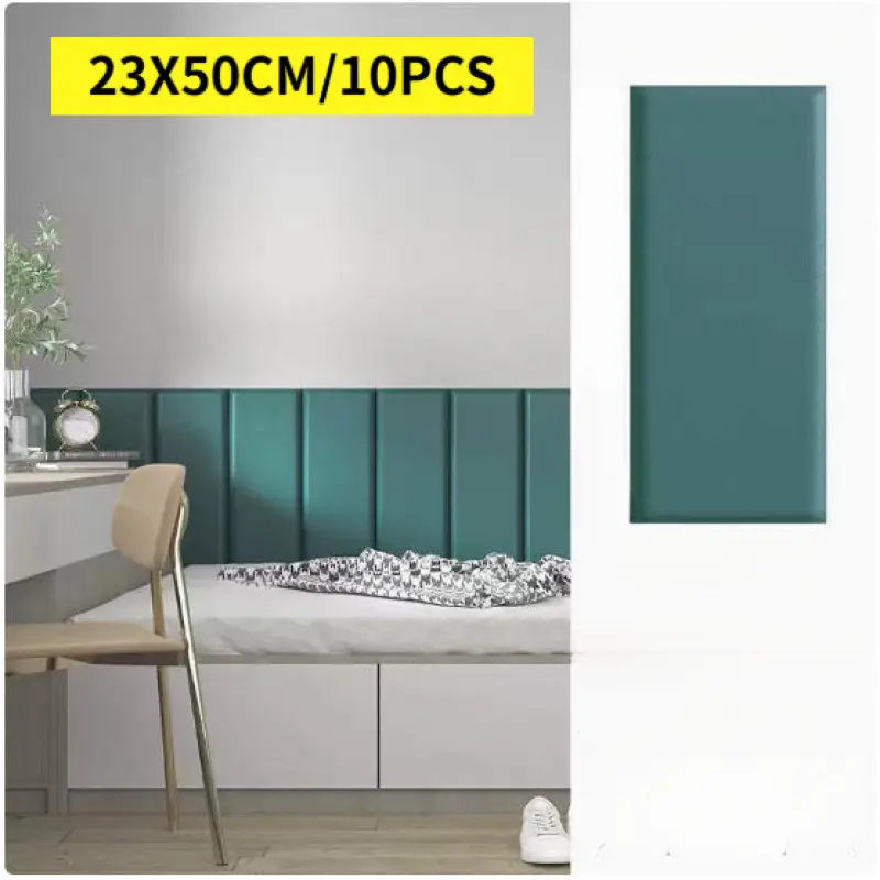 3D Embossed Soft Pad Anti-Collision Wall Sticker, 10Pcs 23X50cm Self-Adhesive, Bedhead Tatami Backrest, Soft Comfortable & Safe.