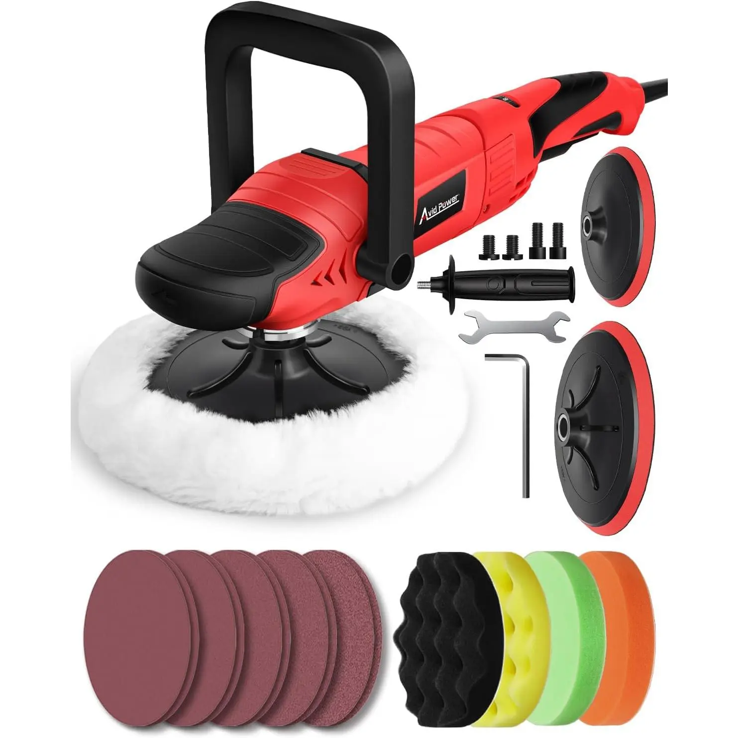 Rotary Buffer Polisher Waxer 1200W 6 Speeds, 4*6” Polish Pad