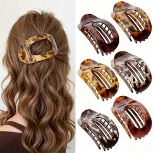 6PCS Matte No-Crease Flat Hair Clips, Strong Grip Hair Accessories for Thick & Thin Hair, Trendy Hair Claws for Daily Work and Party Outfits