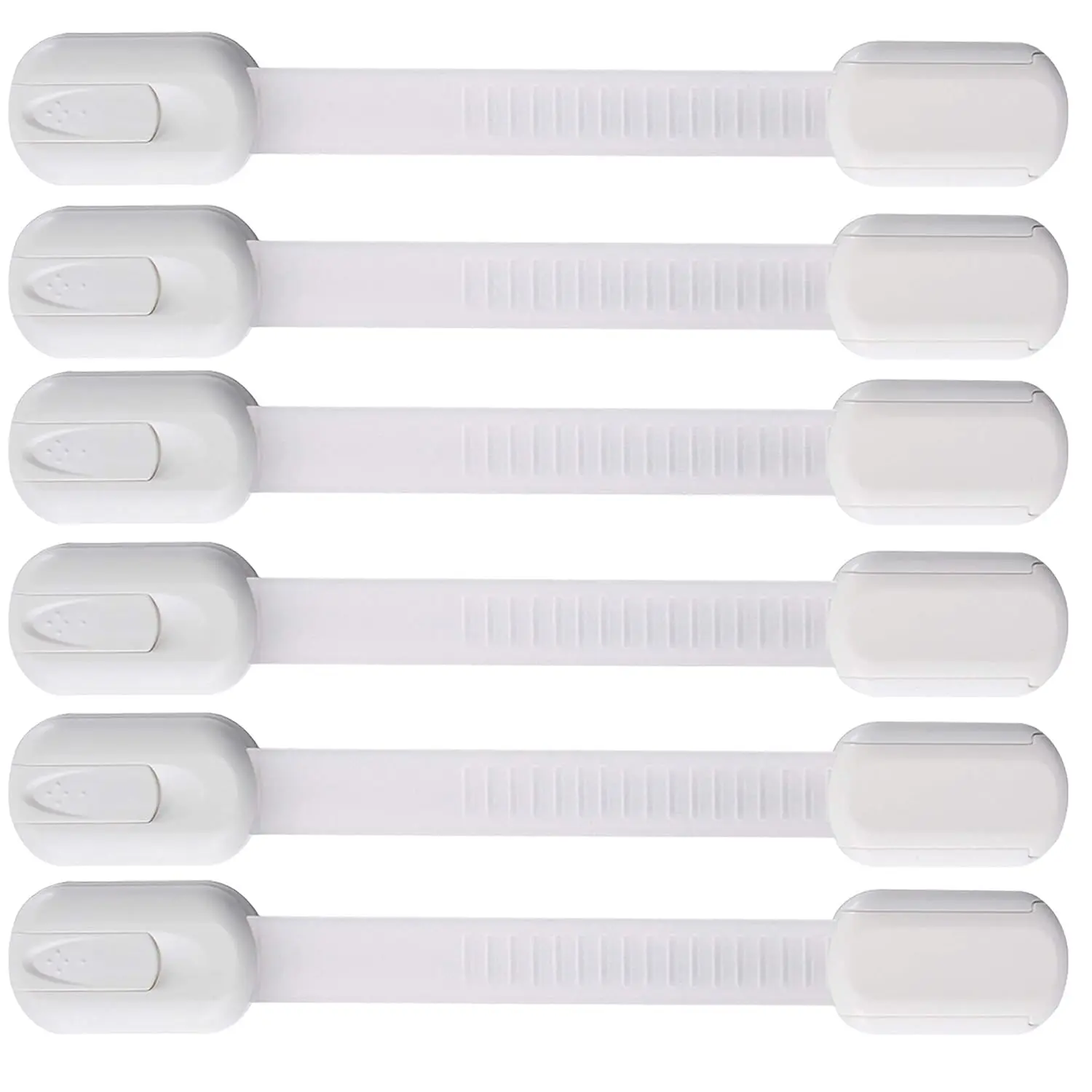 Multi-Use Strap Locks for Baby Proofing Cabinets & Drawers| 6 Pack No-Child Safety Latches for Fridge,, Oven,