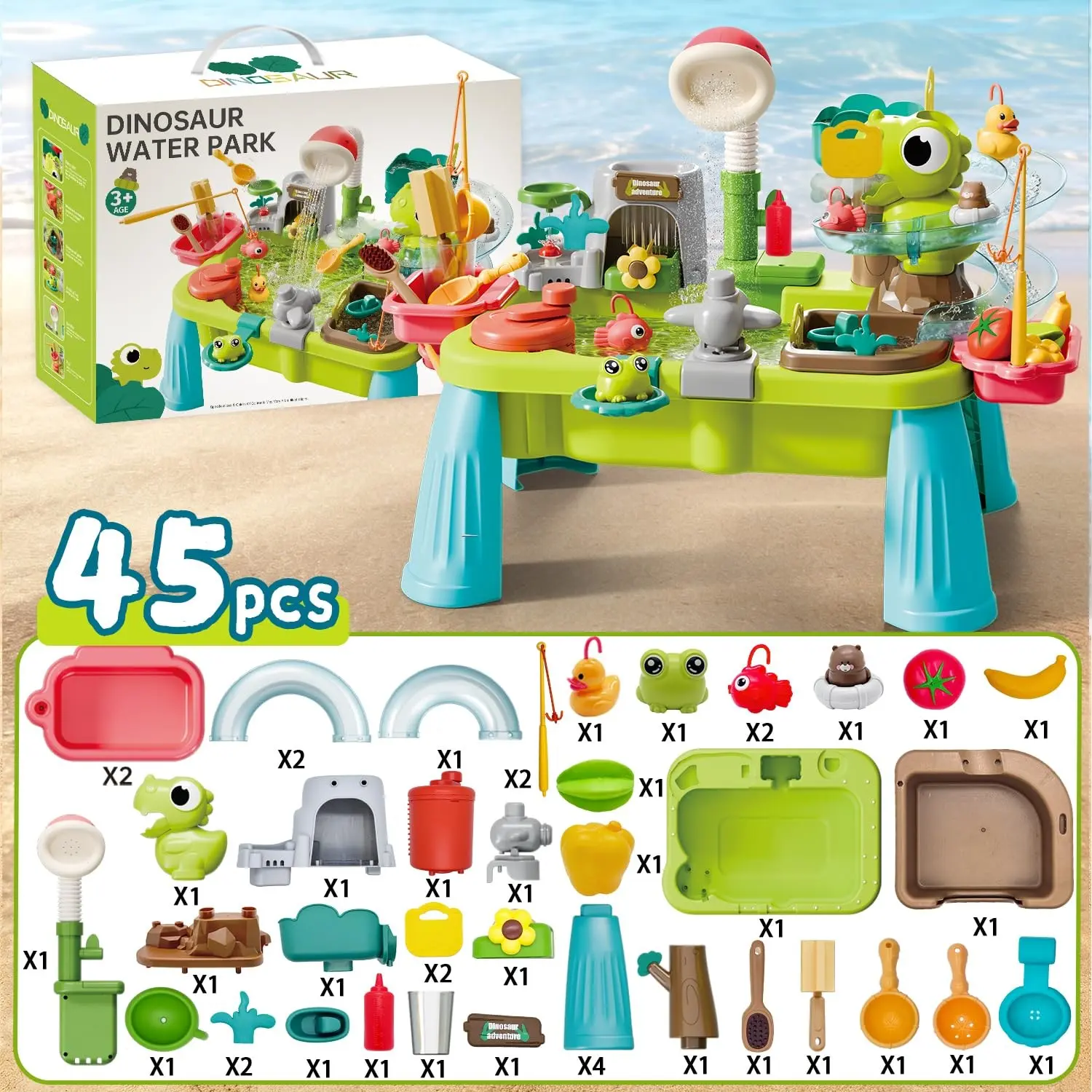 2026 Upgraded Water Table for Toddlers, Outdoor Water Table for Kids Ages 3+ with Pump, Play Sink with Running Water, Summer Outdoor Sensory Water Activity Tables, Water Play Table for Girls and Boys