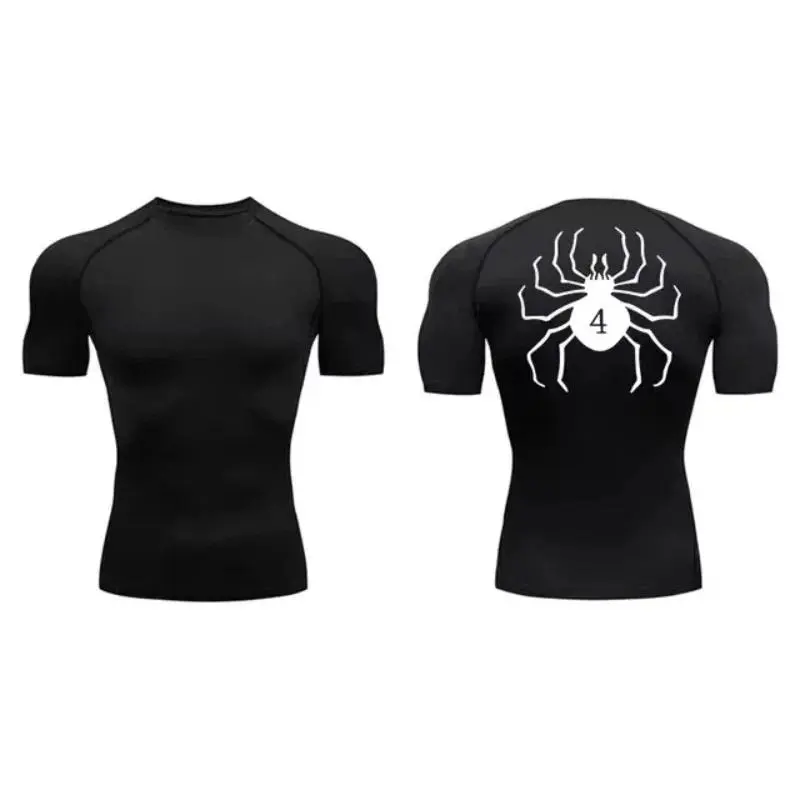 Anime Hunter x Hunter Tight Fit Compression Gym Top, Short-Sleeve Breathable Summer Sportswear for Running Fitness (Stress Relief Toy Accessory)