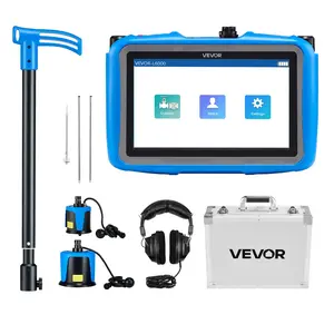【DealsForYouDays】VEVOR Pipe Water Leak Detector for Outdoors, 1Hz-10000Hz, 7" Touchscreen Leakage Detection Locator for 16.4FT (5m) Underground Plumbing - with Medium Large Sensor, 3 Listening Rods, Headphone Case