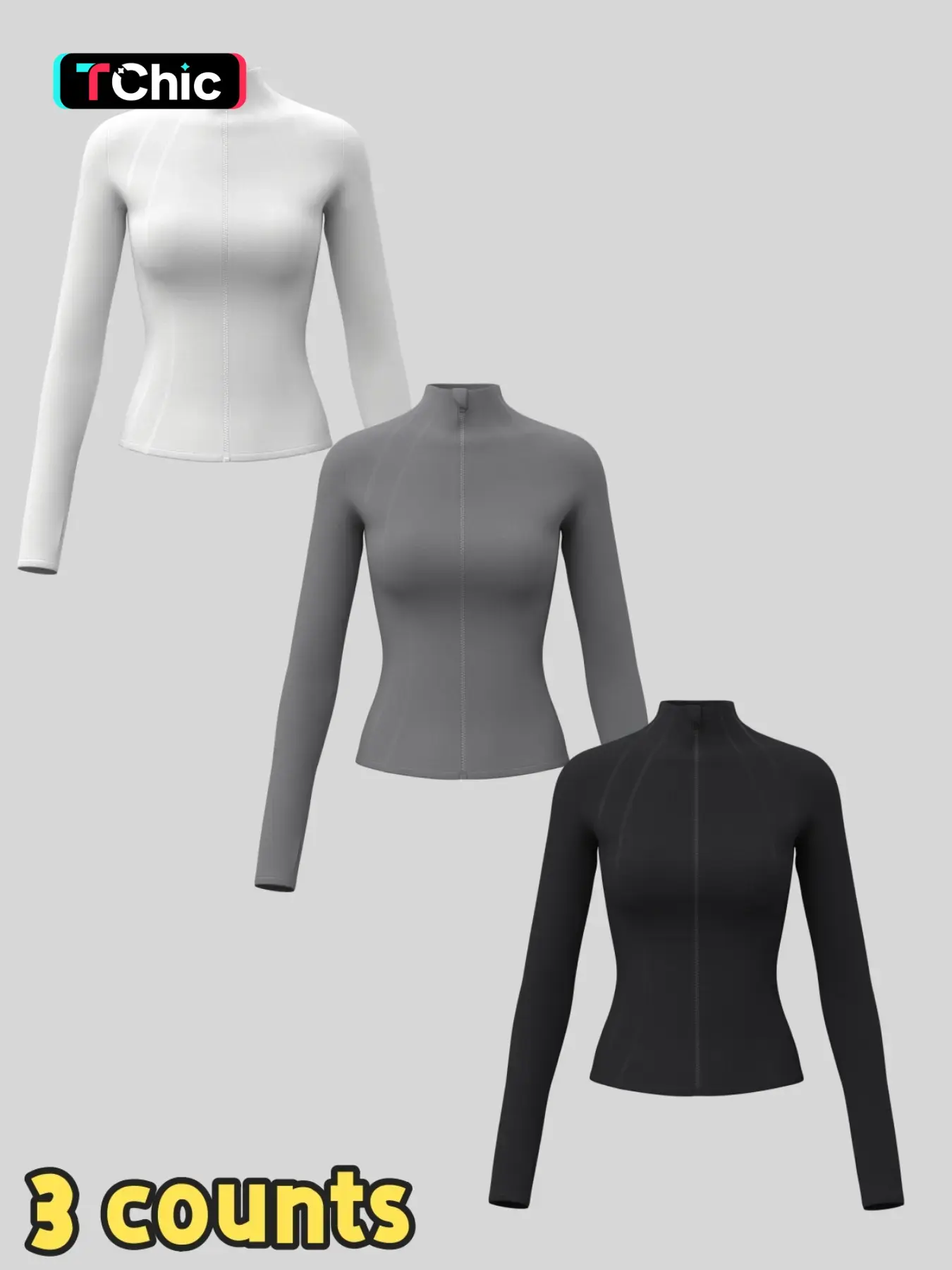 Women's Solid Lightweight Zip Up Sports Jacket, Sporty Thumb Hole Long Sleeve Outerwear for Gym Workout Running, Ladies Modern and Comfortable Sportswear for All Seasons