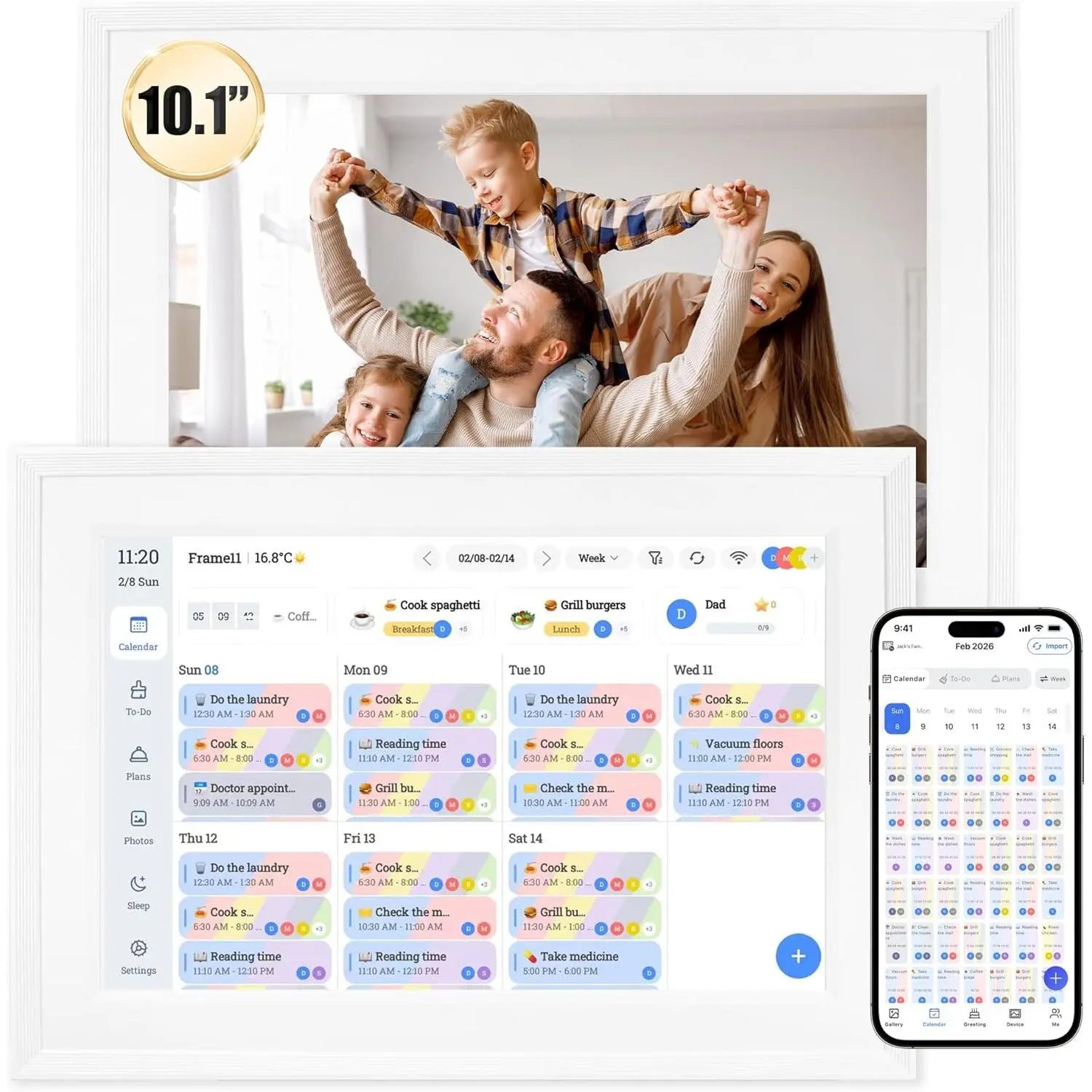 10.1-Inch  Digital Calendar, Interactive  Screen,  Display, Wall-Mountable Family Organizer with Chore Chart, To-Do Lists & App Sync for  & Office, Thoughtful Mother's  for Her