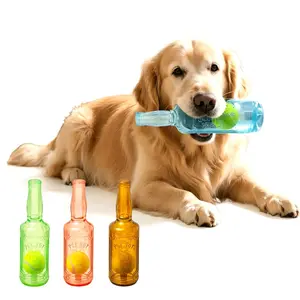 Pet Interactive Wine Bottle Toy, Indoor Dog Sound Ball, Multi-Color Self-Amusement, Teething, Durable Chew Toy for Dogs