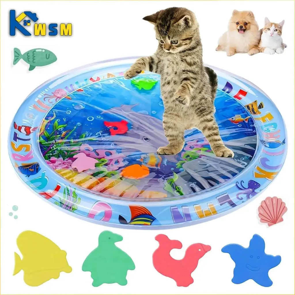 Pet Water Sensory Play Mat   and Dogs Thickened Cooling Pad  Self Play   Pets Summer  Activity free  ball automatic chargeable   seek   goals laser  chewtoy perfect birthday exercise kicker catnipball wall gift mom interactive plaything