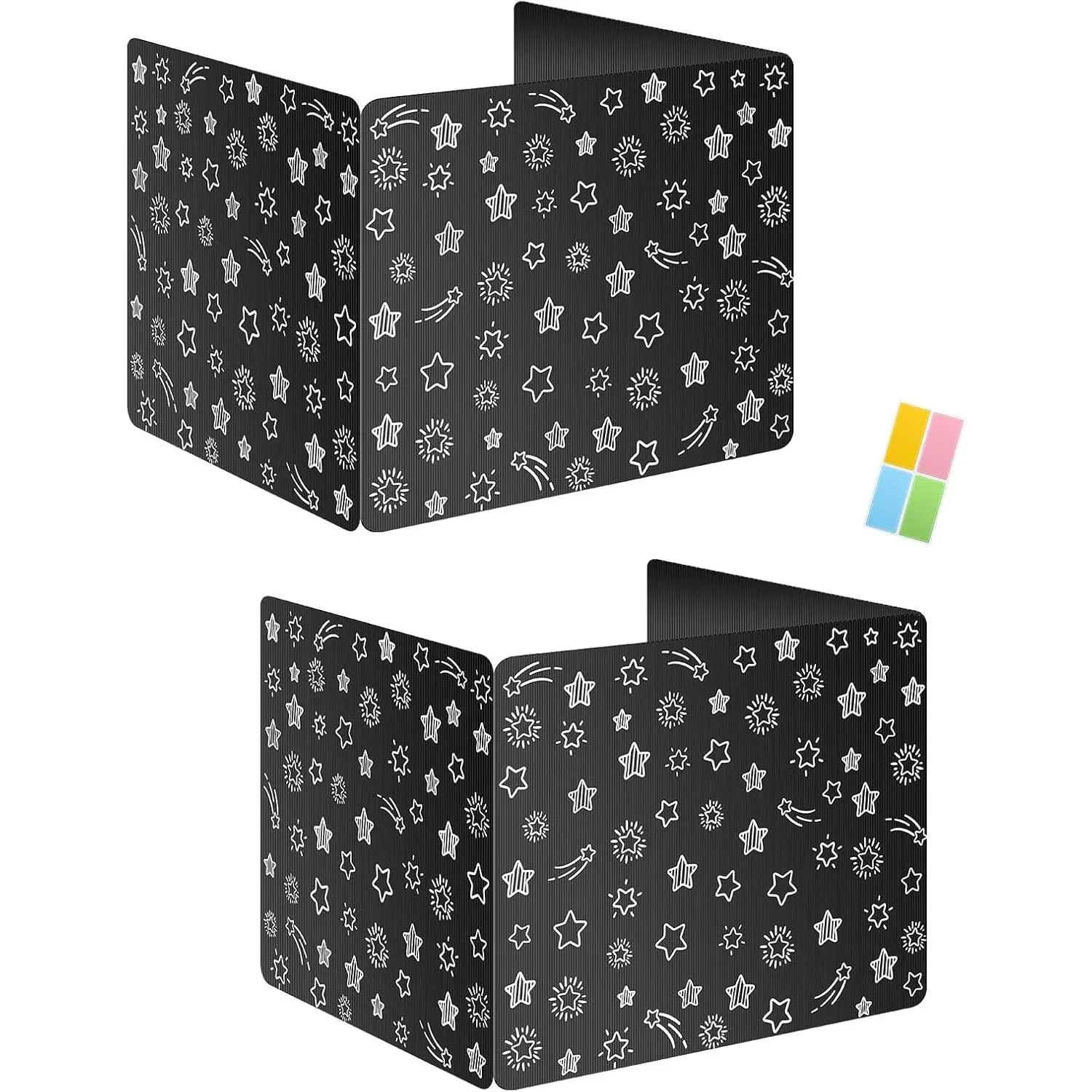 Black 2-Pack Desk Dividers for Students,  Plastic Study Carrel Divider, Durable Testing Dividers for Classroom Teacher Supplies, Easy to Clean  Shield Folder Boards for Student Desk