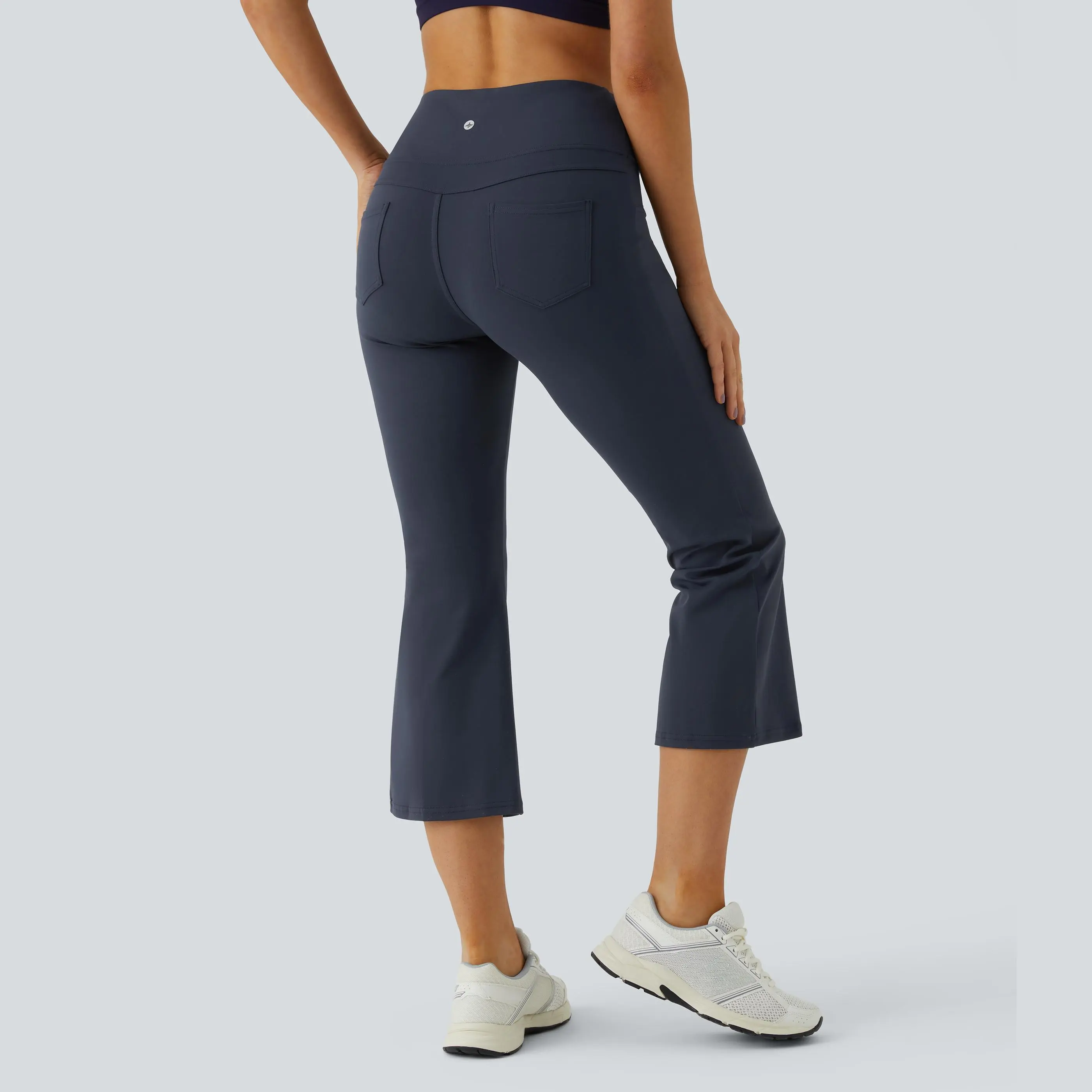 Halara High Waisted Back Pocket Capri Flare Yoga Leggings