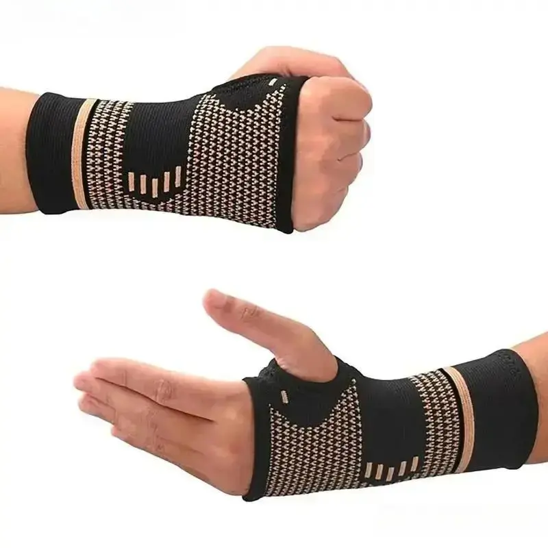 2-Pack Compression Wrist Sleeves for Men & Women, Breathable Sweat-Absorbing Wrist Support Wraps for Gym, Weightlifting, Fitness, Running, Cycling, Tennis & Daily Workouts sohochic, Two Pieces, Gym/Fitness