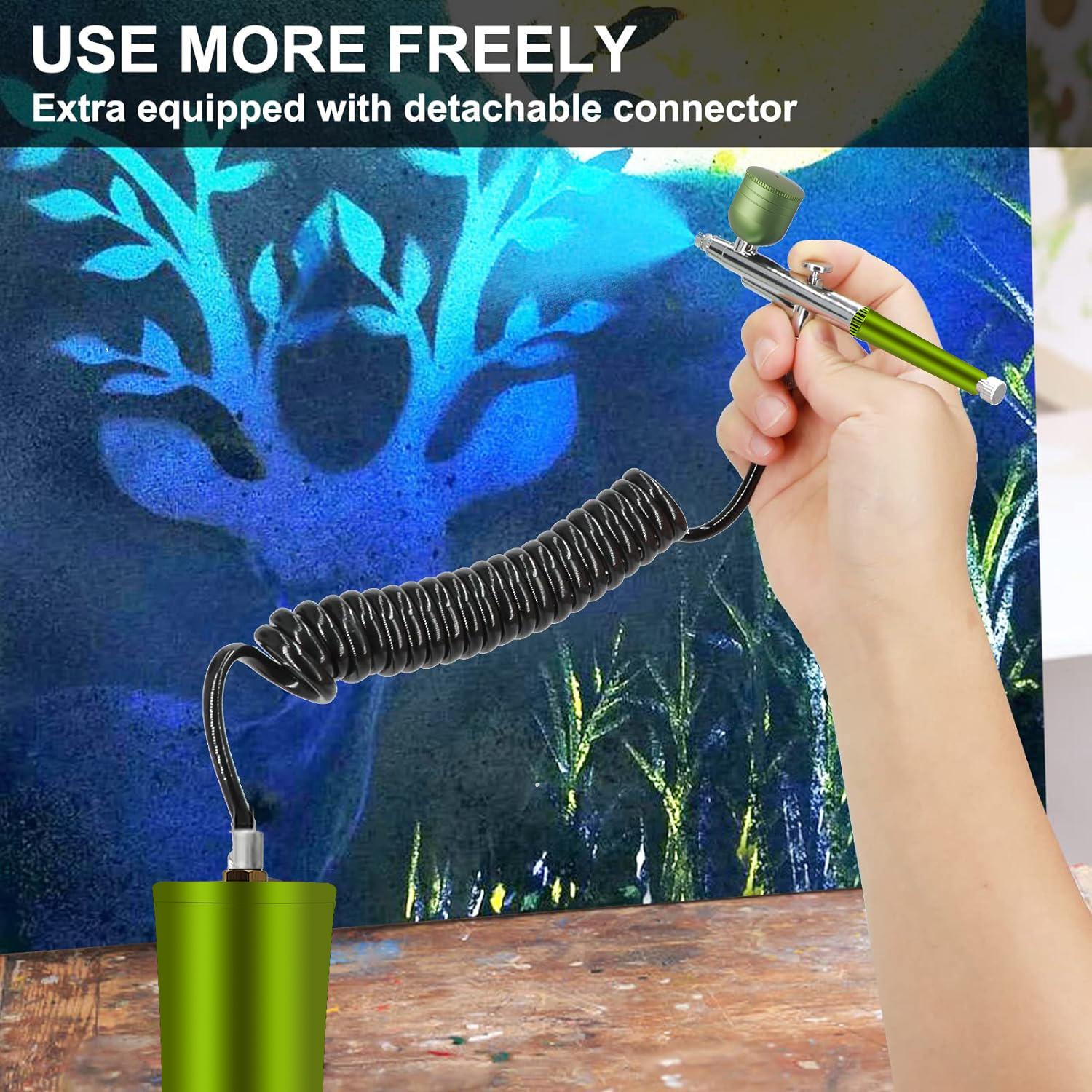 Electric Airbrush Kit with Compressor, Rechargeable Portable Cordless Air Brush Set, Handheld Airbrush Gun for Nail Art, Makeup, Painting and Cake Decor, Expert Airbrush Kit, Metal #GLOBAL PICKS