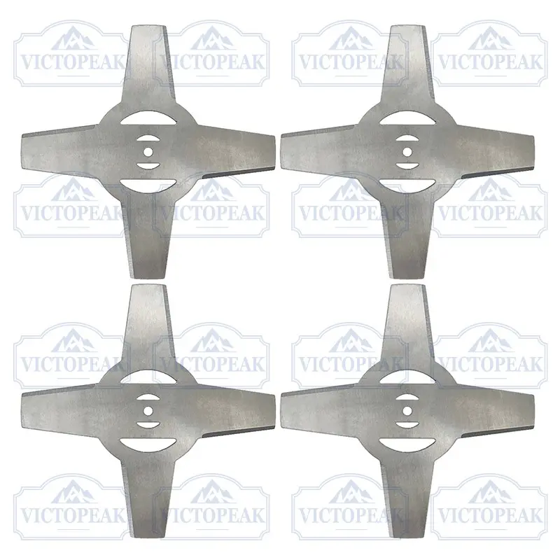 Garden Power Tool Accessories 4Pieces Metallic Blade 4Teeth for Electrical Grass Trimmer Brush Cutter