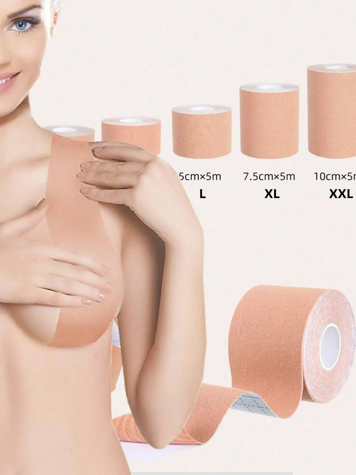 Invisible Anti-Reflective Elastic Tape for Chest, Bust Lifting and Supporting, Seamless Athletic Body Wrap, Adhesive Chest Muscle Bandage, Breast Tape