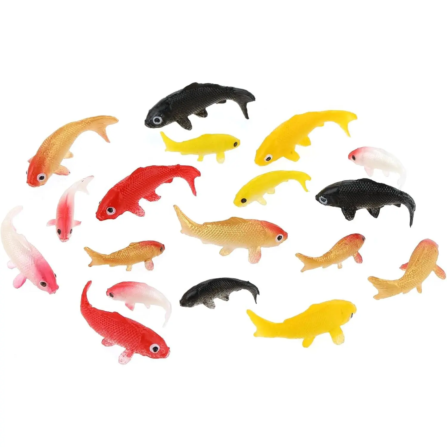 Mini Koi Fish 20 count Goldfish Figurines Miniature  Carps Supplies Plastic Fish Figures Small Goldfish Miniature Carp Ornament