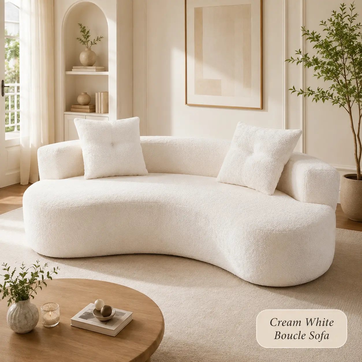 Modular Sectional Sofa, High-density foam, No assembly required, Curved armrest, Apartment, Bedroom, Deep seat, Pet-friendlyFrameless Cloud Couch With Deep Seat, Upholstered Couch With Memory Foam, Corduroy Fabric, No Assembly Required