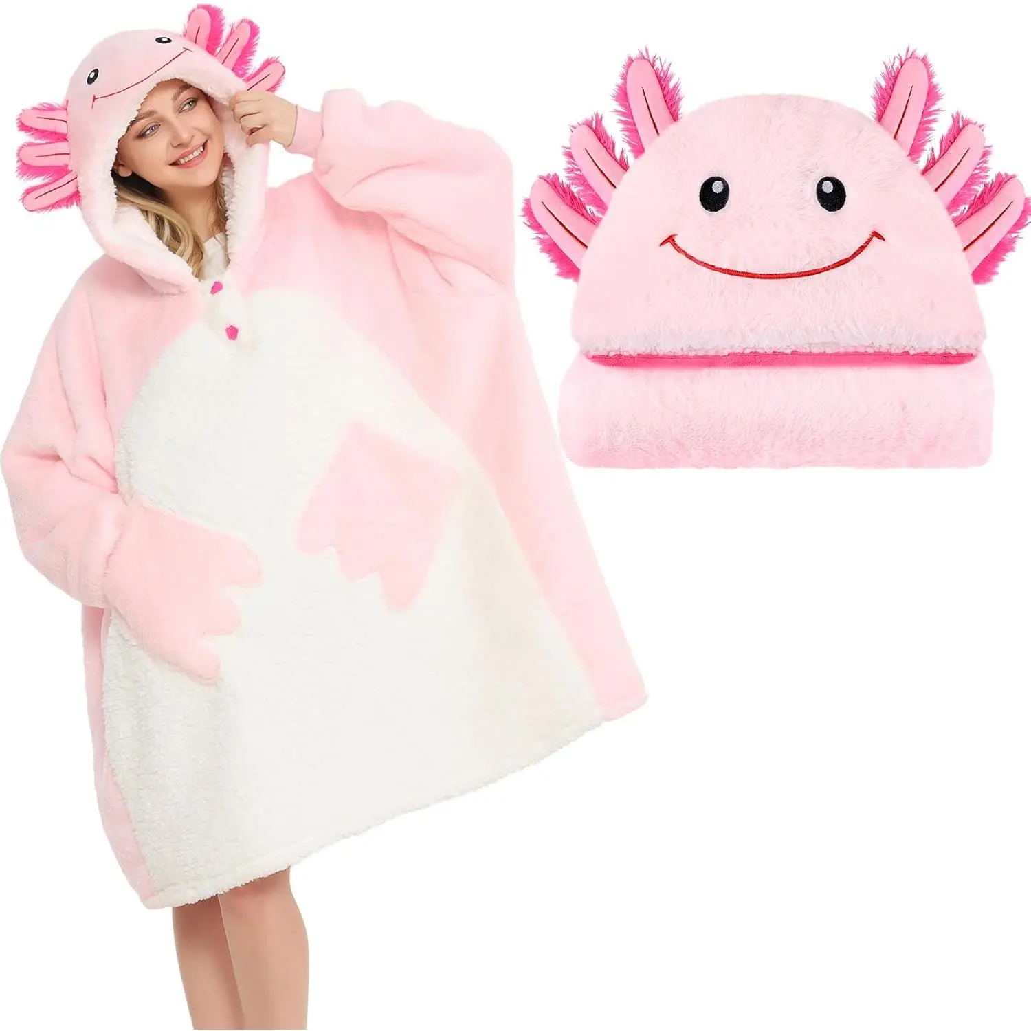 Wearable Blanket Hoodie for & Men – Oversized Snuggable Sweatshirt with Paw Print Pockets, Soft Cozy Plush & for Warmth, Perfect Gifts for Adults