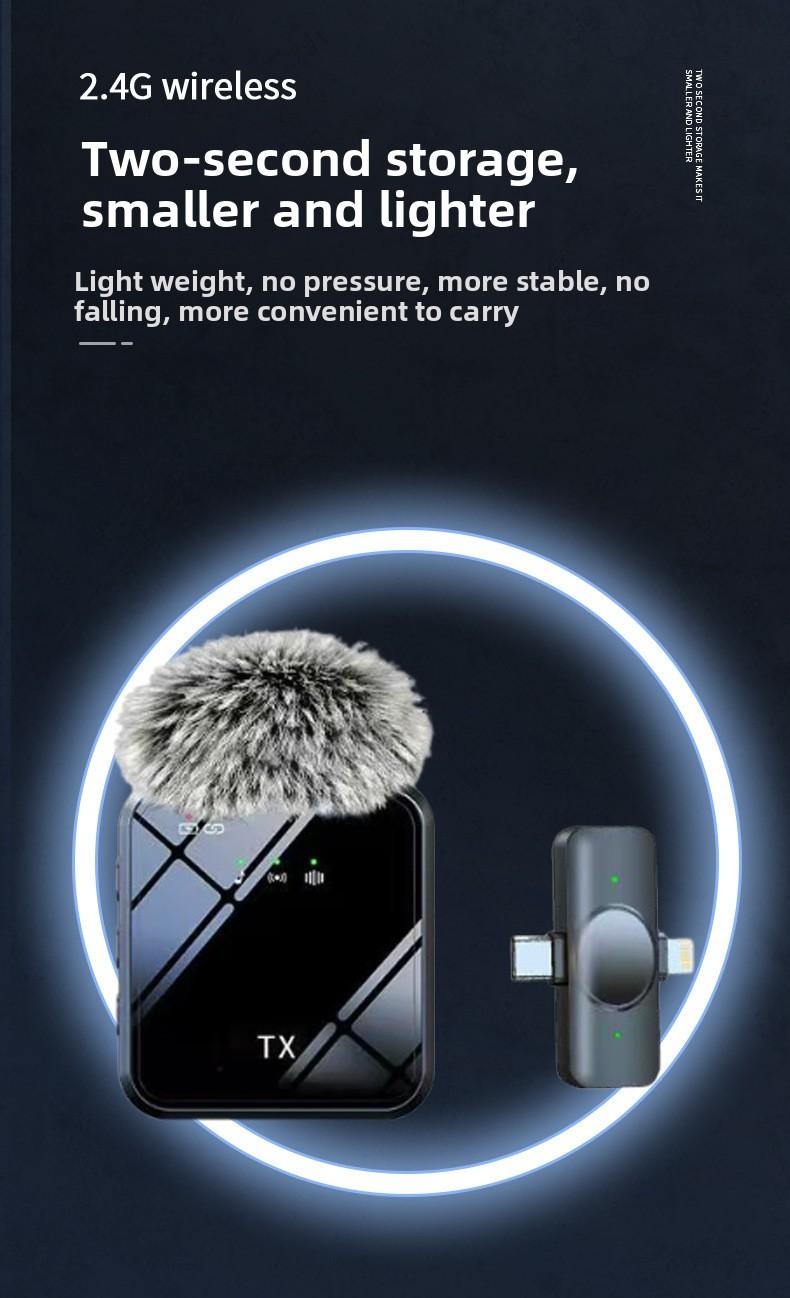 Y5 wireless noise-canceling microphone mini lapel mic for live streaming and video recording, noise-reducing compact microphone