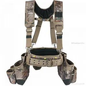 Camo Tool Belt with Suspenders Camouflage Tool Bag Supenders Framers Comb Apron Tool Belt Construction Tool Pouch Suspenders Heavy Duty Carpenter Suspension Rig for ElectricianCCLoopGoods20H2PeakSportPro