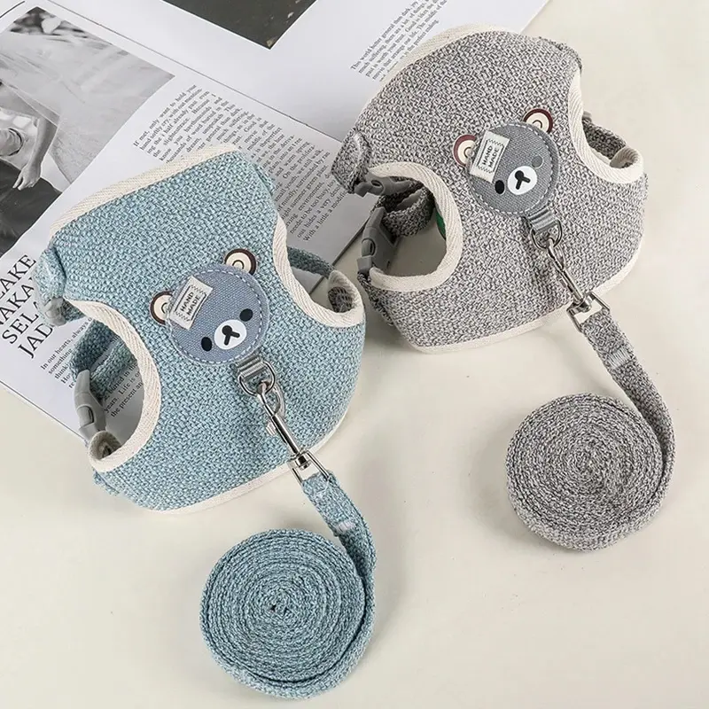 New Cute Rabbit Harness & Leash Set Pack, Small Animal Vest Harness for Outdoor Walks, Pet Supplies Accessory