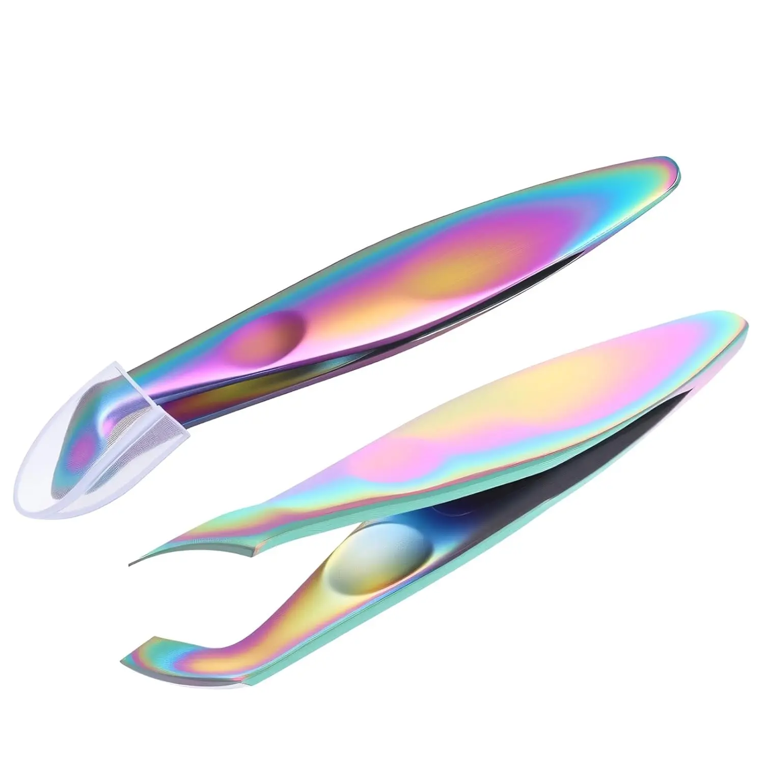 2 Pcs Mini Cuticle Cutter Mini Cuticle Clipper Hangnail Clipper Trimmer Tweezers Professional Manicure Pedicure Nippers Precise Nail Trimmer for Trim Nail Dead Skin Hangnails (Colorful)