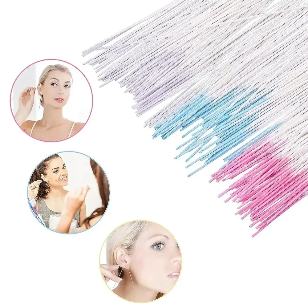 60 Piece Ear Piercing Cleaning Set Herbal Solution Paper Shavings Post-Piercing Care Tool Kit Disposable Earring Hole Cleaner