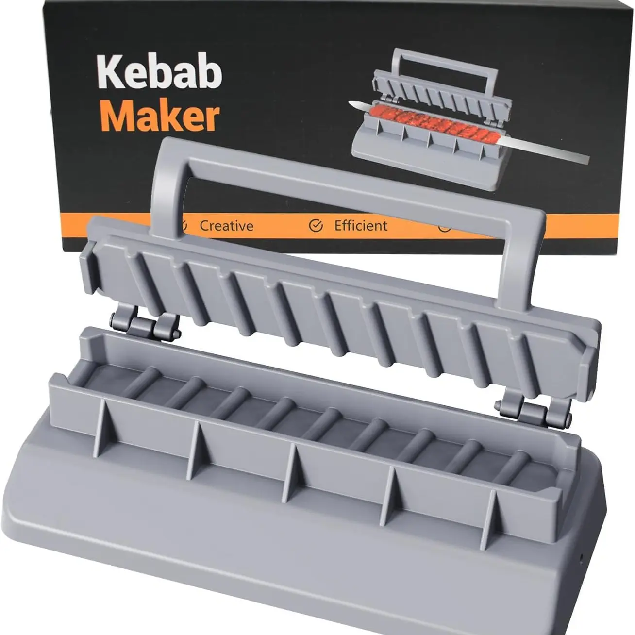 Large Kebab Maker Press Mold, Quick Kabob Skewer Machine for Turkish BBQ, Portable Easy to Use & Clean Grilling Essentials