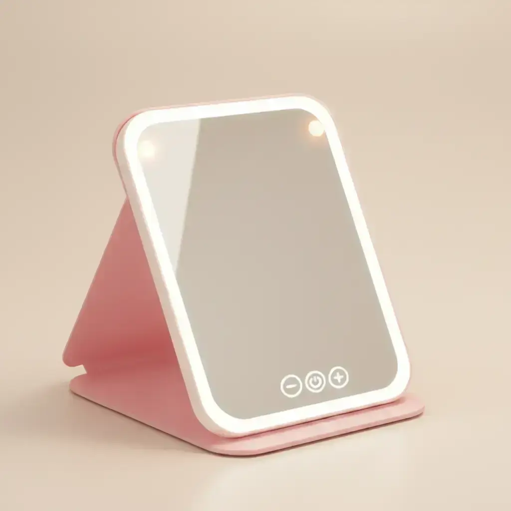 Rechargeable LED Makeup Mirror, Foldable Travel Vanity Mirror, Touch Control Mirror with 3 Color Lighting Modes and Touch Dimming #GLOBAL PICKS