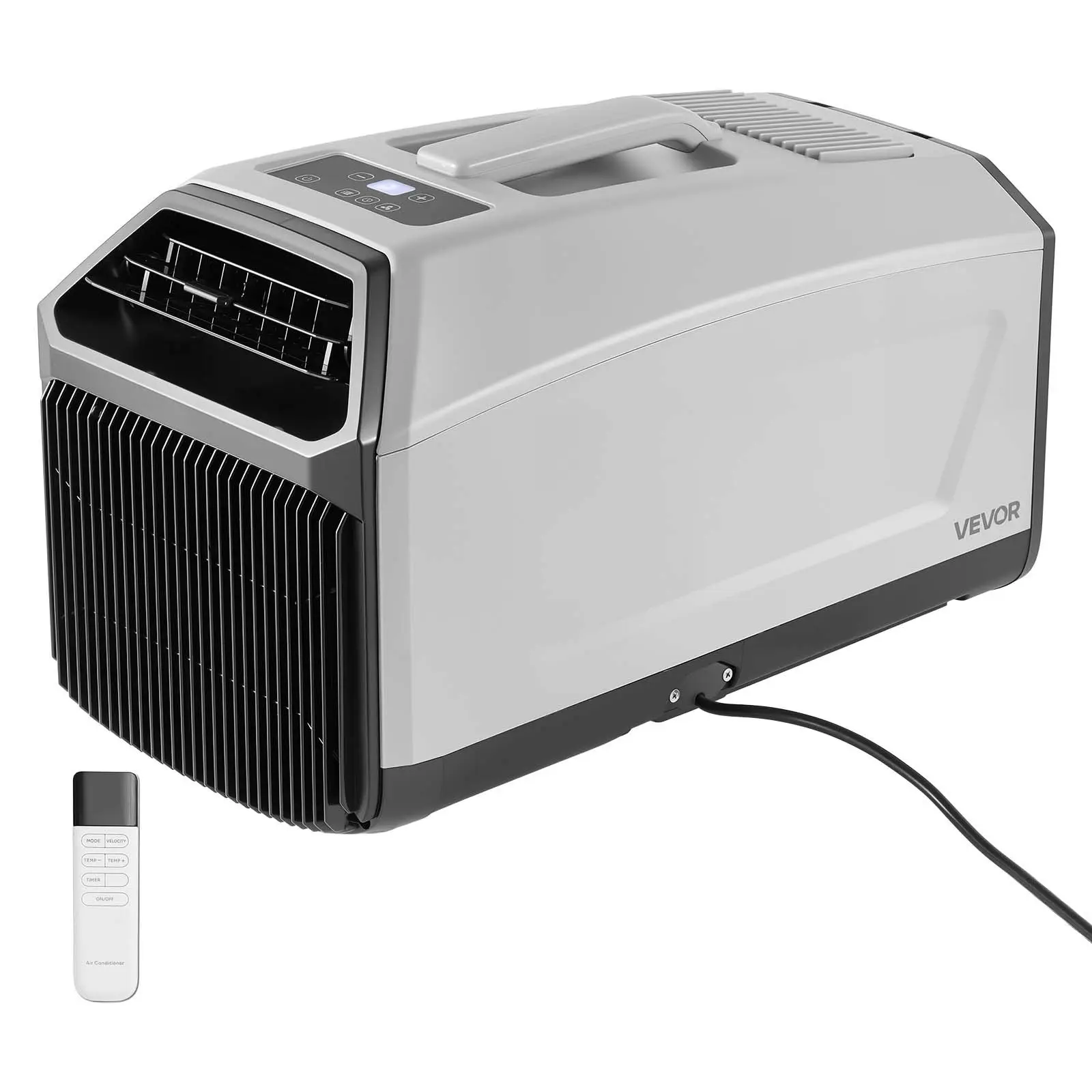 VEVOR Corded Compact Portable Camping Air Conditioner 3050 BTU, Tent AC Unit with Hose, Remote & Touch Control, 61-90F Adjustable, 150 m/h High Airflow, Low Noise, Ideal for Tent, RV, Outdoor Cooling for Outdoor Users, Dark Grey
