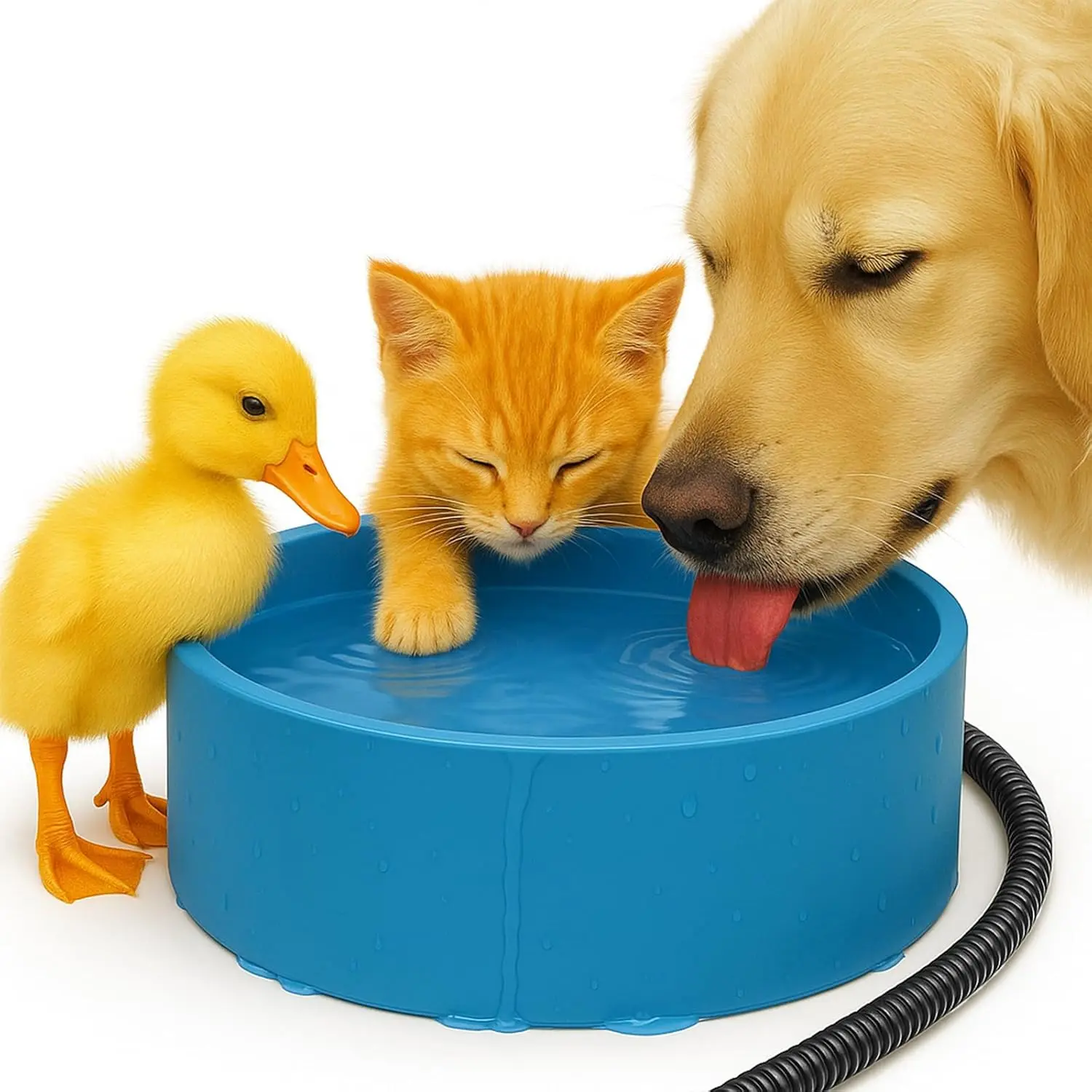 Heated Water Bowl for  , Outdoor Warming  Bowl with  Resistant Power Cord,  Heat  Bowl  Uniform Heating in Winter Antifreeze for Chicken Duck,108 fl oz