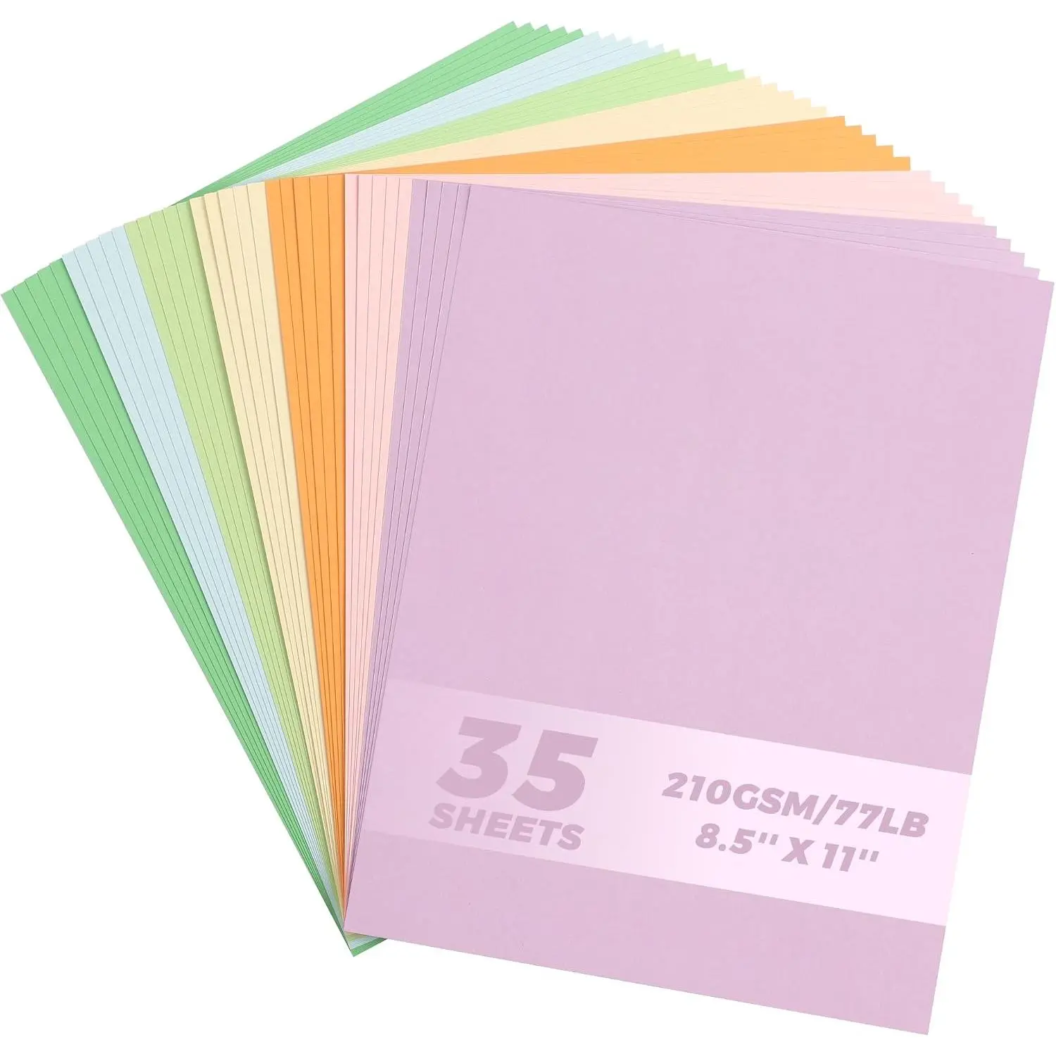 35 Sheets 7 Colors Cardstock - Pastel 8.5'' x 11'' 77lb/210gsm |  Heavyweight Double-sided Thick Cover Card Stock Paper  for Scrapbook, Crafts, Card Making UAP37MX1