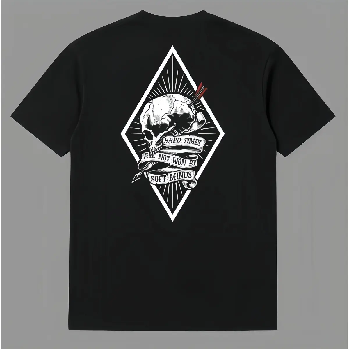 Vintage Tattoo Style Skull Banner Inspirational Quote Casual Streetwear Tee