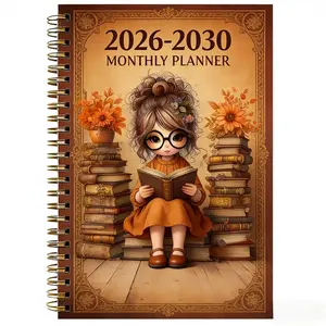 2026-2030 Monthly Planner/Calendar - January 2026 to December 2030, 5-Year Monthly Planner, Women's Reading-Themed Cover Design Notebook, Annual Calendar Planning, Monthly Tabs, 60-Month Calendar, 5.5 inches x 8.3 inches, Thick Paper, Elastic Cover, Durab