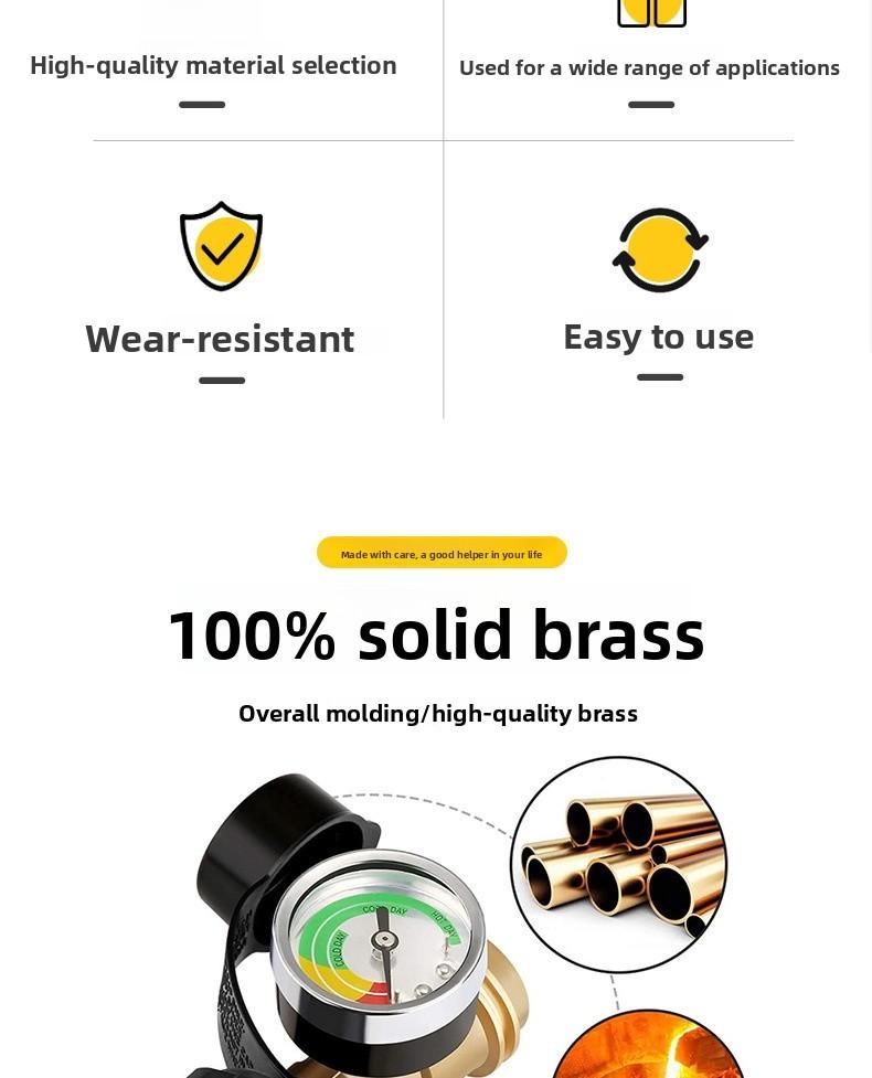 Vevor QCC1 Propane Tank Adapter Brass POL to 1lb Cylinder Converter for Gas Grills Camping Stoves and Outdoor Tools Set Electric Power Equipment