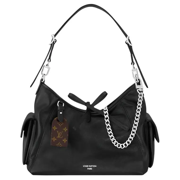 Louis Vuitton Carryall Tote Bag for Women – Monogram Motorcycle Chain Style in Black Lamb Leather