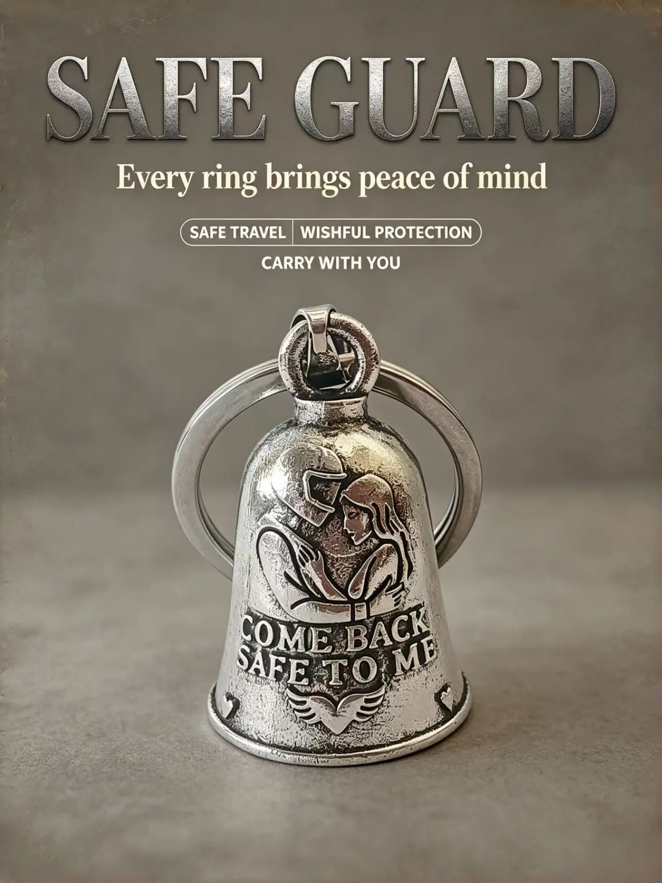Couple Motorcycle Guardian Bell, Relief Rider Lover Peace Pendant, Motorcycle Riding Amulet, Heartfelt Gift for Knight Boyfriend, Wishful Protection, Safety