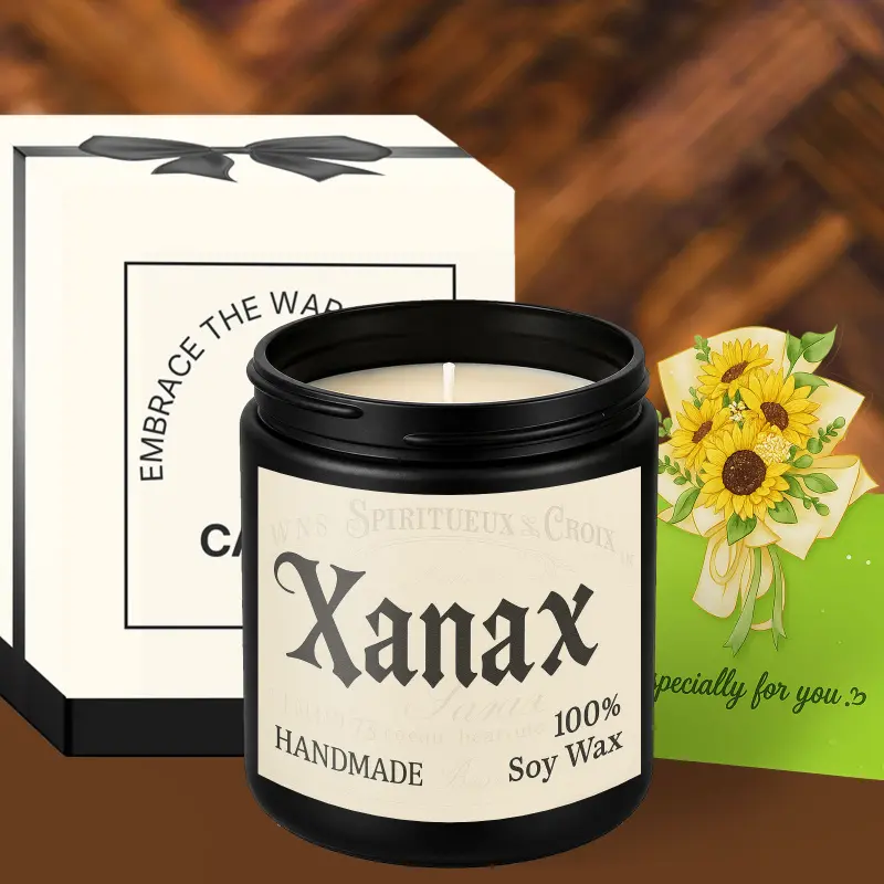 Anxiety Humor Inspired Candle, Xanax Quote, 1Pc Scented Candle for Home Office Decor Jar Candle Aromatherapy Candle, Birthday Gifts, Gifts for Women Men Best Friend Coworker Sister Brother, Funny Home Decor
