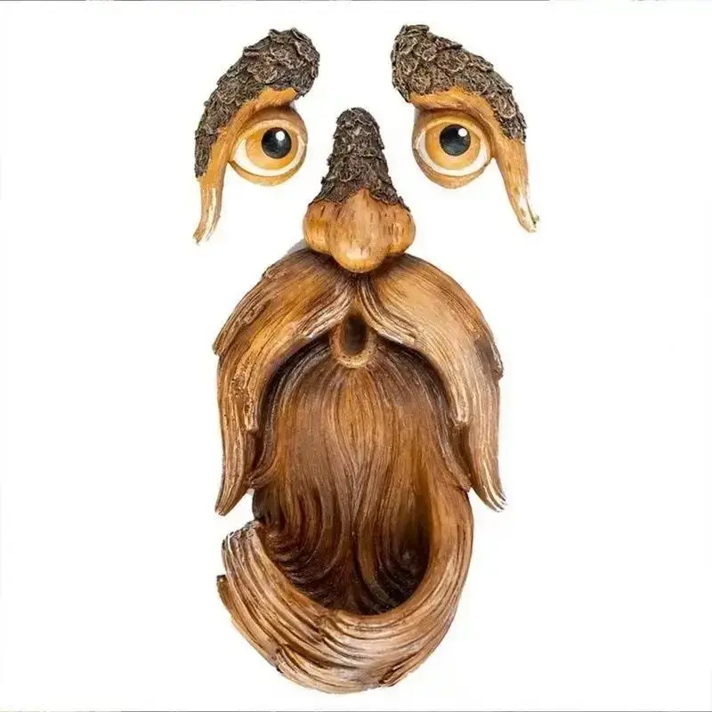 Outdoor Tree Face Bird Feeder, Bird Feeder House, Creative Tree Hole Design Bird Feeding Tool, Garden Art Resin Craft, Outdoor & Indoor Garden Yard Decor, Bird Supplies