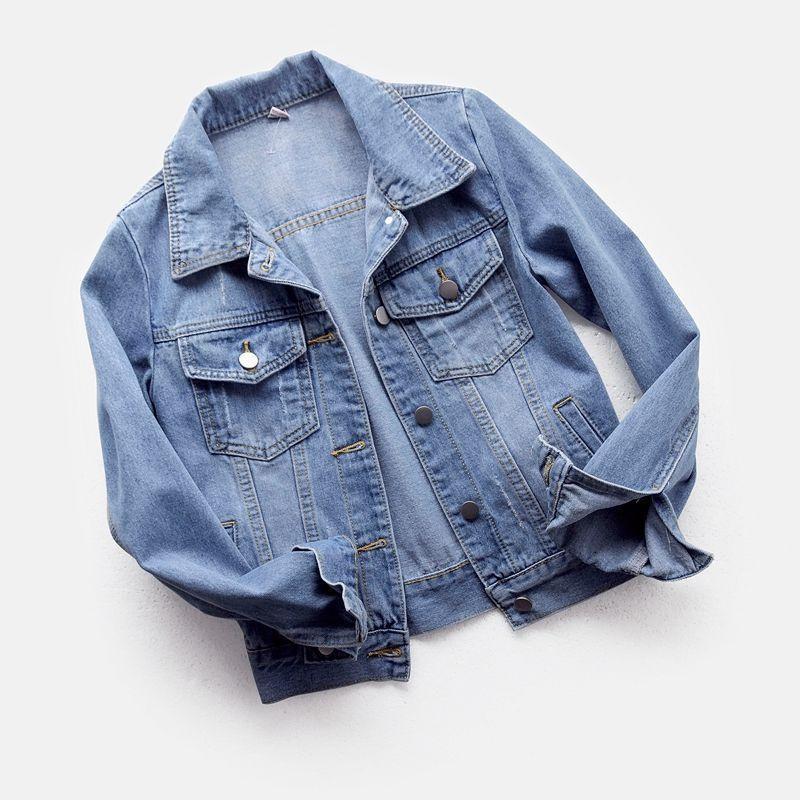Spring Autumn Women � � s Denim Jacket Long Sleeve Overcoat Loose Denim Coat Button Outwear Jeans Jackets 5XL